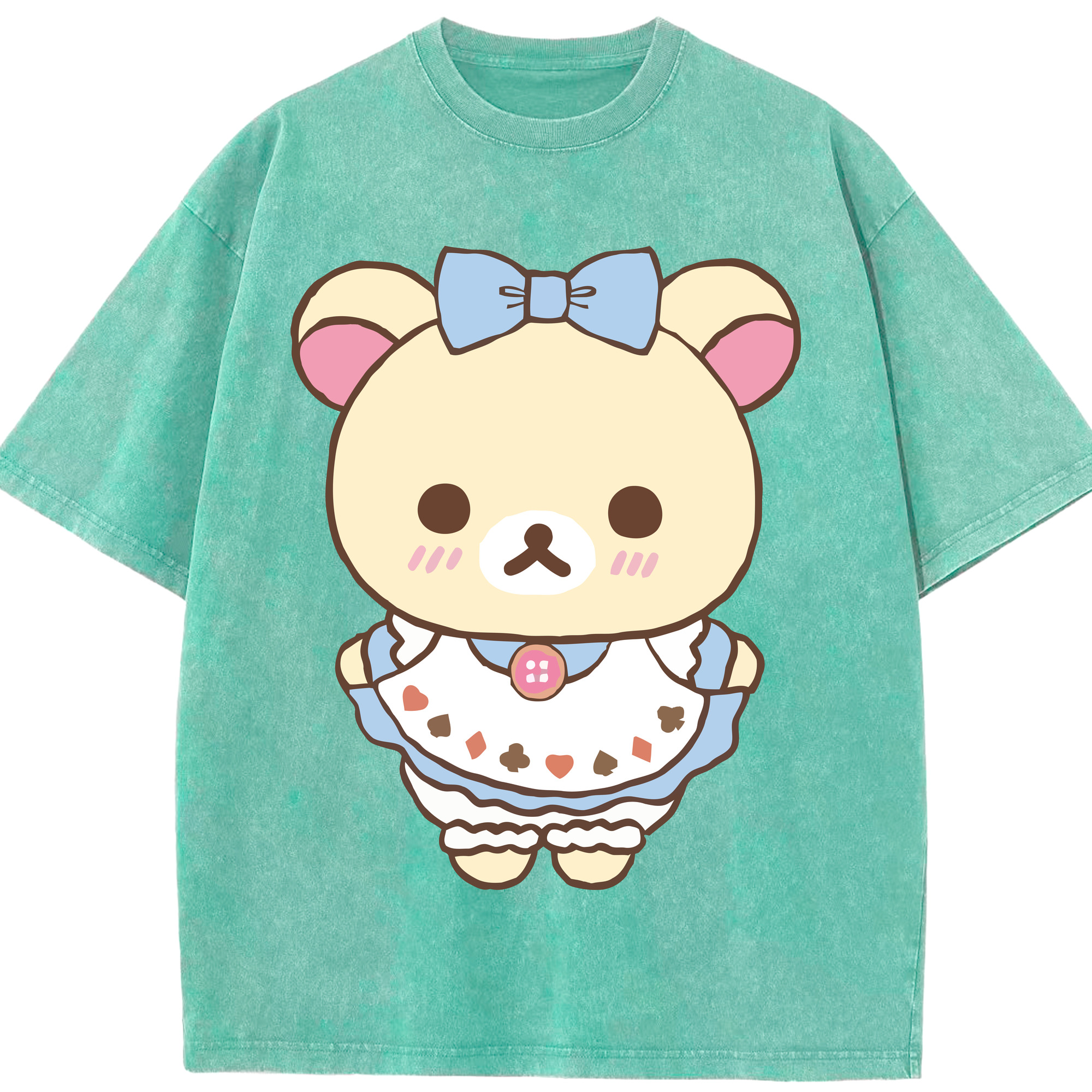 （画像用） リラックマ リラックマ キイロイトリ Rilakkuma Korilakkuma Kiiroitori 綿100% ヴィンテージ風 半袖Tシャツ（フロントプリント）